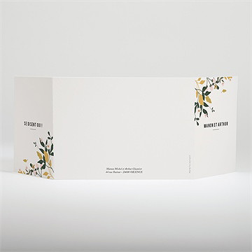Faire-part mariage vintage champetre 2 volets - Dos du faire-part