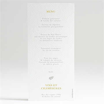 Menu baptême vers le beau - Dos du menu