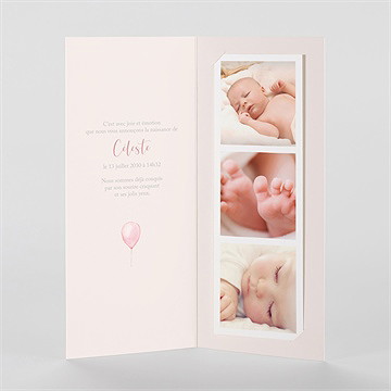 Faire-part naissance en equilibre photomaton - Intérieur du faire-part