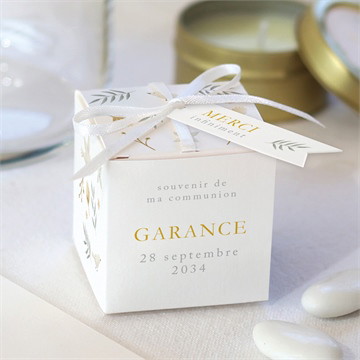 Boîte de dragées communion en vérité gaufrage