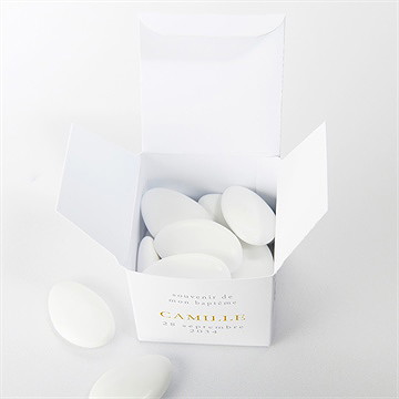 Boîte de dragées baptême vers le beau - Intérieur de la boîte