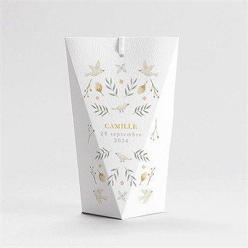 Boîte de dragées baptême vers le beau étui - Dos de la boîte