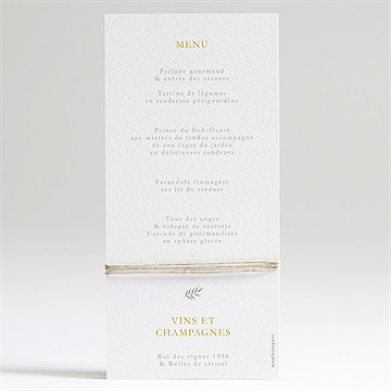 Menu communion en vérité - Dos du menu