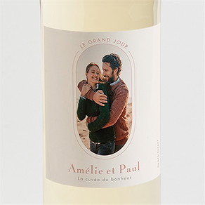 Etiquette de bouteille mariage tendre capsule