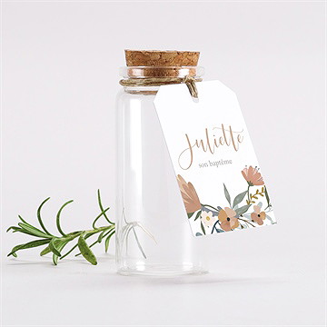 Mignonette baptême jungle étiquettte