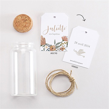 Mignonette baptême jungle étiquettte - Vue d'ensemble
