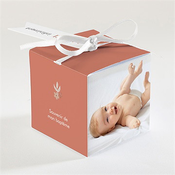 Boîte de dragées baptême florilège - Dos de la boîte