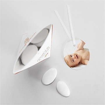 Boîte de dragées baptême florilège étui - Intérieur de la boîte