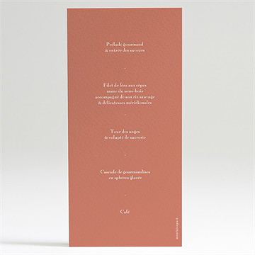 Menu baptême florilège - Dos du menu