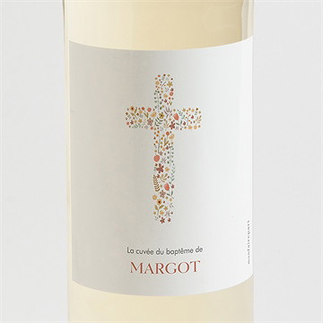 Etiquette de bouteille baptême florilège