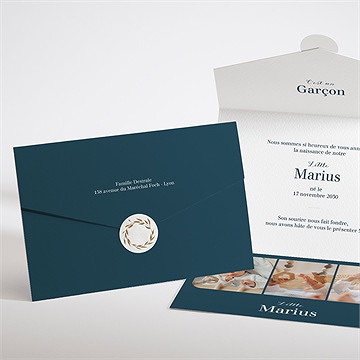 Faire-part naissance premier photomaton enveloppe