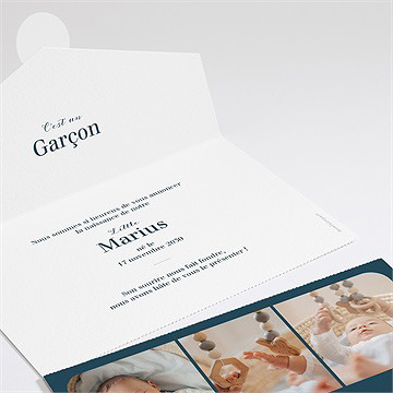 Faire-part naissance premier photomaton enveloppe - Intérieur du faire-part