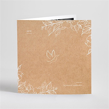 Faire-part communion illuminations dorure