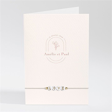 Faire-part mariage tendre capsule plié