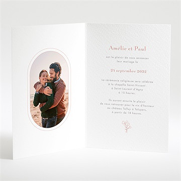 Faire-part mariage tendre capsule plié - Intérieur du faire-part