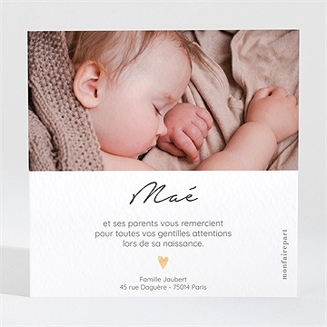 Remerciement naissance mon nuage - Dos de la carte