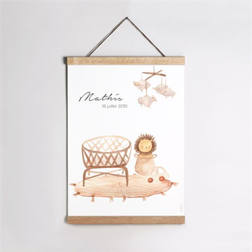 Affiche naissance mon lion en peluche