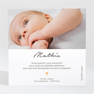 Remerciement naissance mon lion en peluche - Dos du remerciement