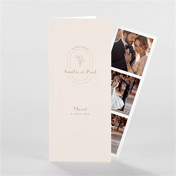 Remerciement mariage tendre capsule