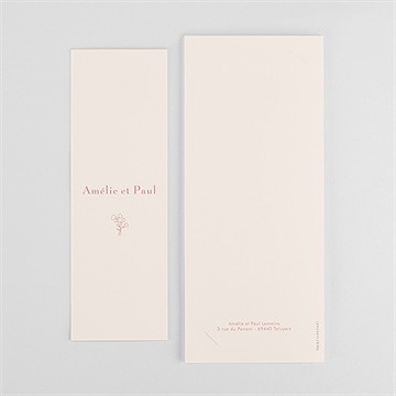 Remerciement mariage tendre capsule - Dos du faire-part