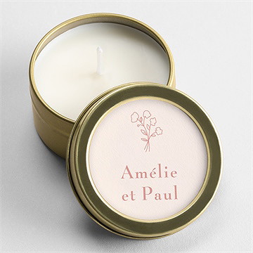 Bougie mariage tendre capsule or