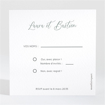 Carton réponse mariage notre evidence - Dos du carton