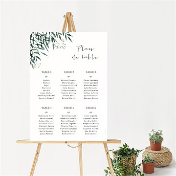 Plan de table baptême jolie annonce champêtre - Mise en situation