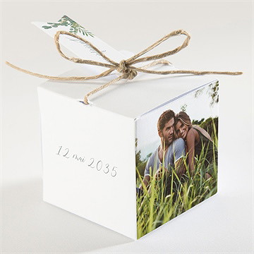 Boîte de dragées mariage notre evidence - Dos de la boîte