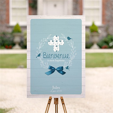 Panneau bienvenue noeud et croix - Mise en situation