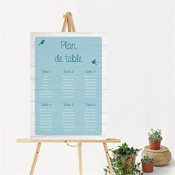 Plan de table baptême noeud et croix - Mise en situation