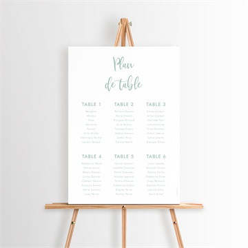 Plan de table baptême jeu de mots dorure