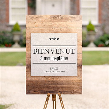 Panneau bienvenue maison du baptême ! - Mise en situation