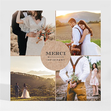 Remerciement mariage kraft en folie magnet carré - Mise en situation