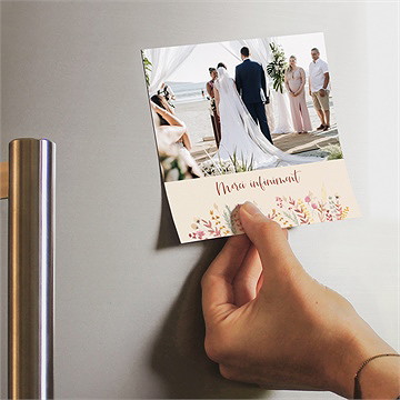 Remerciement mariage élégance champêtre magnet - Mise en situation