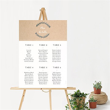 Plan de table baptême petit programme - Mise en situation