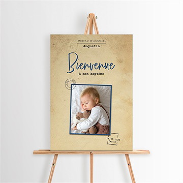 Panneau bienvenue télégramme baptême - Mise en situation