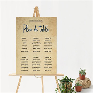 Plan de table baptême télégramme baptême - Mise en situation