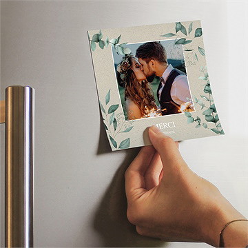 Remerciement mariage intimité magnet - Mise en situation