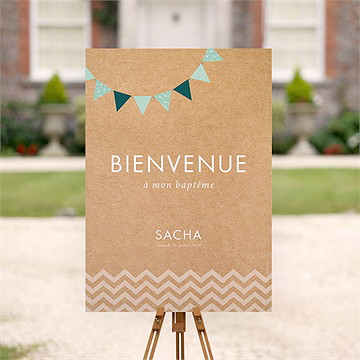 Panneau bienvenue farandole de kraft - Mise en situation