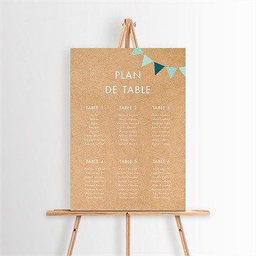Plan de table baptême farandole de kraft