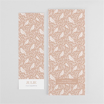 Faire-part de baptême mes petits oiseaux - Dos du faire-part