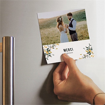 Remerciement mariage vintage champetre magnet - Mise en situation