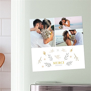 Remerciement mariage céleste magnet