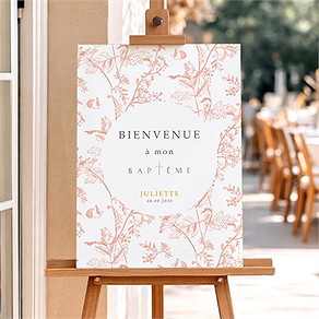 Panneau bienvenue motif gravure