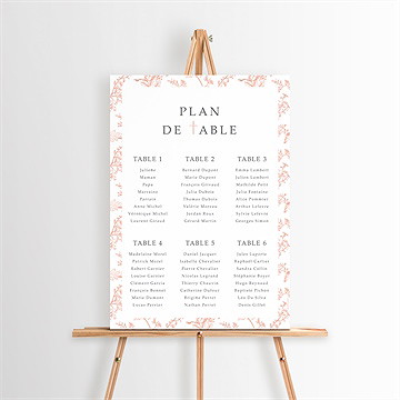 Plan de table baptême motif gravure