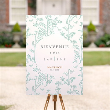 Panneau bienvenue gravure en rond