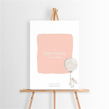 Panneau bienvenue petit lapin baptême