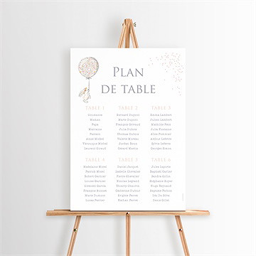 Plan de table baptême petit lapin baptême