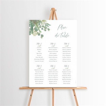 Plan de table baptême grâce argent