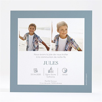 Faire-part communion transcendance dorure - Dos du faire-part